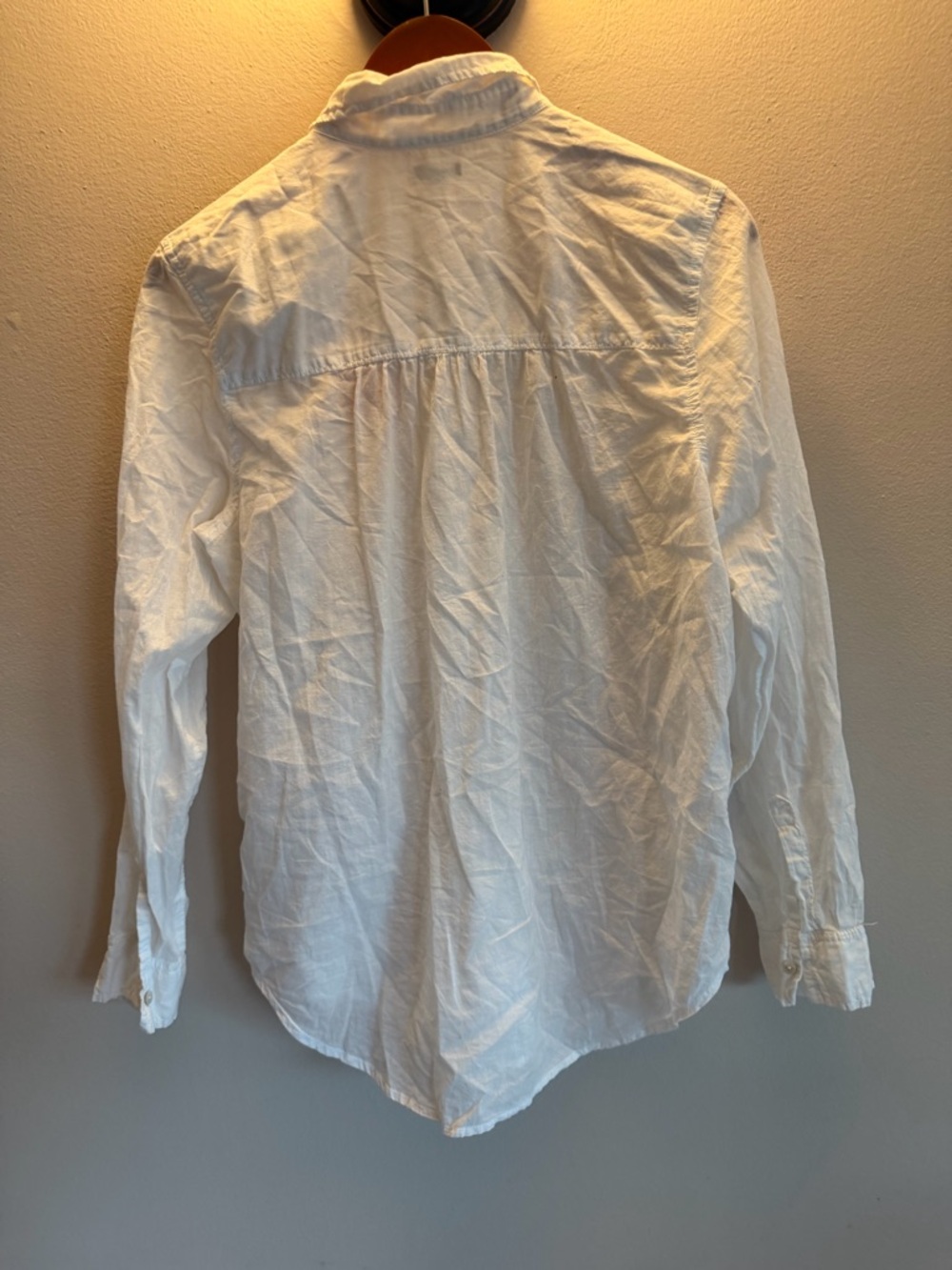 aerie White Button-Down Shirt with Red Embroidered Logo - Picture 2 of 4